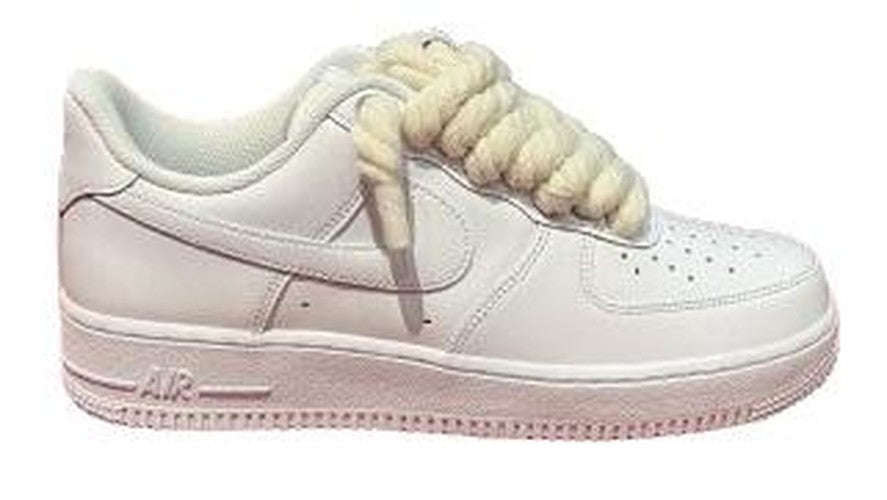 Nike Air Force 1 Low Triple White Custom Rope Laces