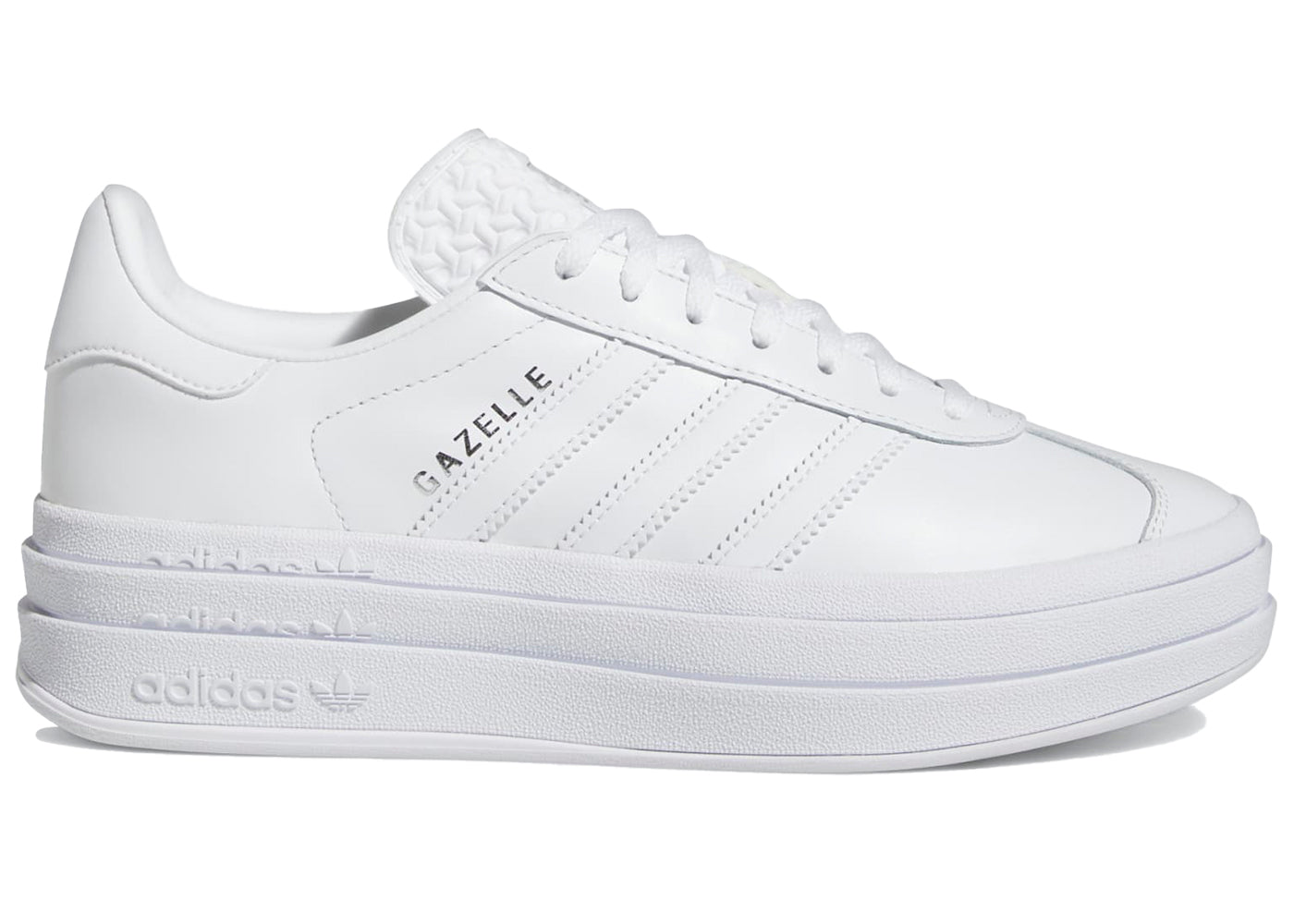 adidas gazelle bold triple white (women's)