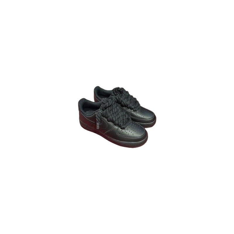 Nike AF1 Triple Black Rope Laces detail