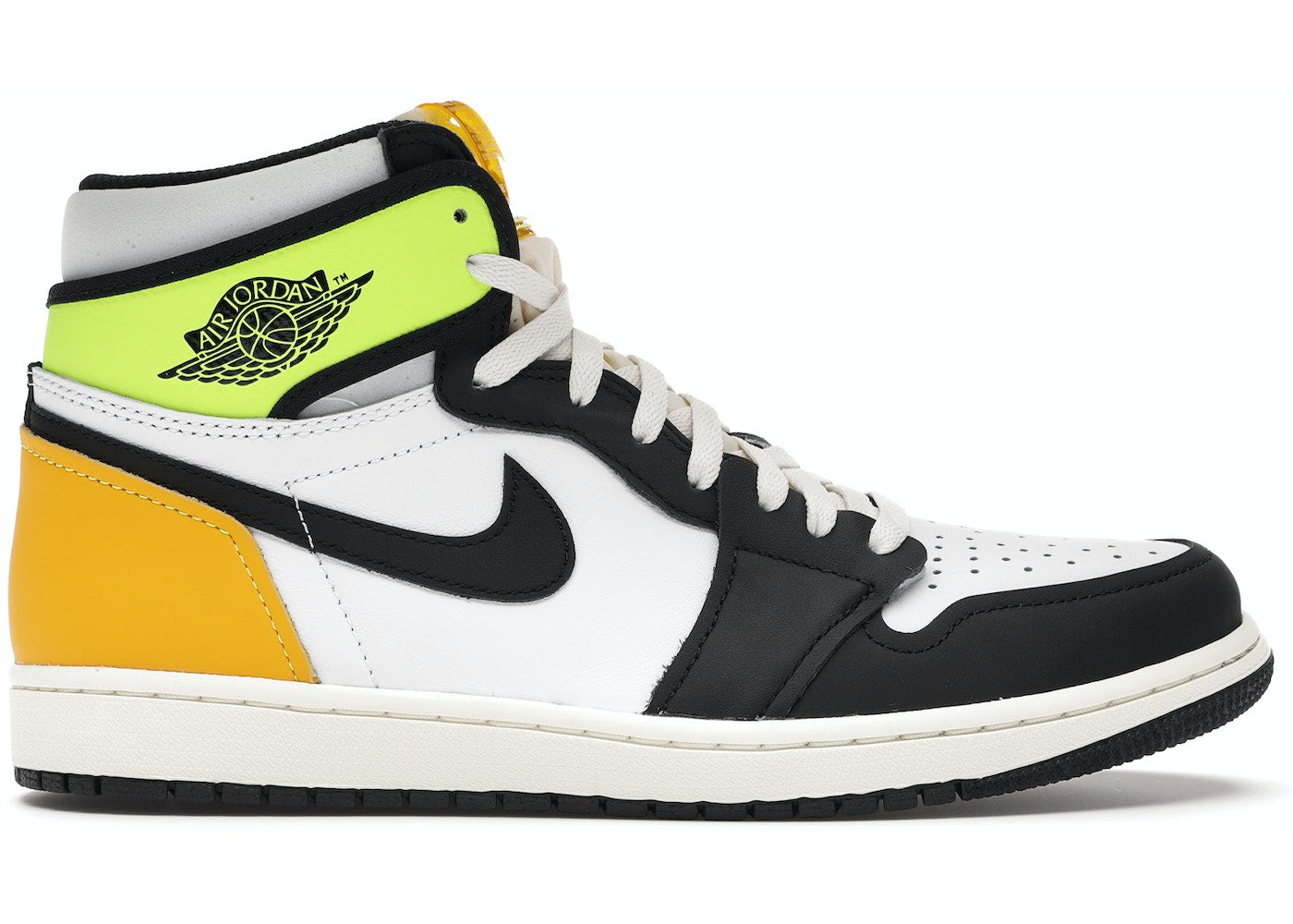 jordan 1 retro high white black volt university gold