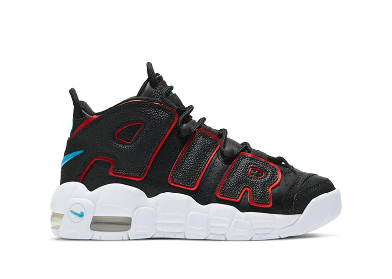 nike air more uptempo black fusion red (gs)