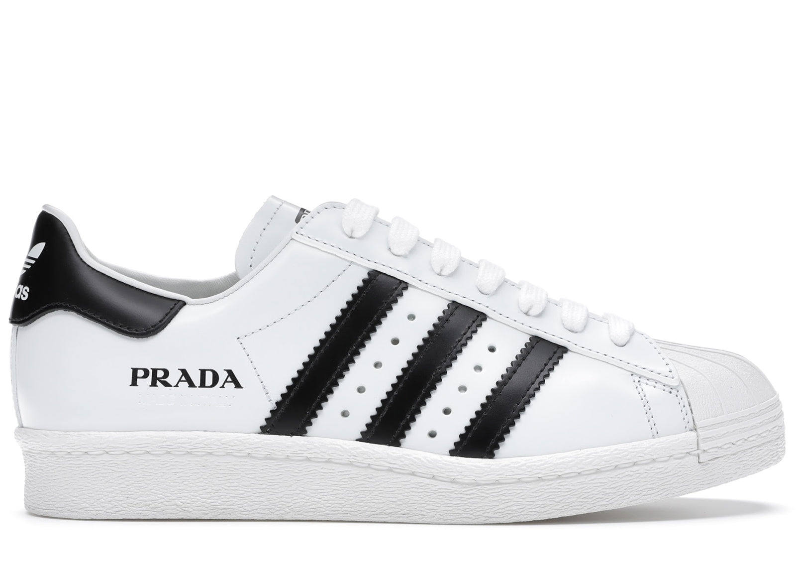 adidas superstar prada white black